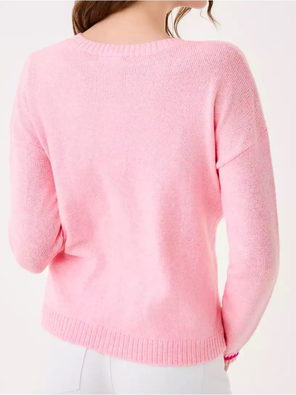 NWT Lilly Pulitzer 'TRUE LOVE' Pippy Sweater in Heathered Conch Shell Pink - Picture 2 of 16